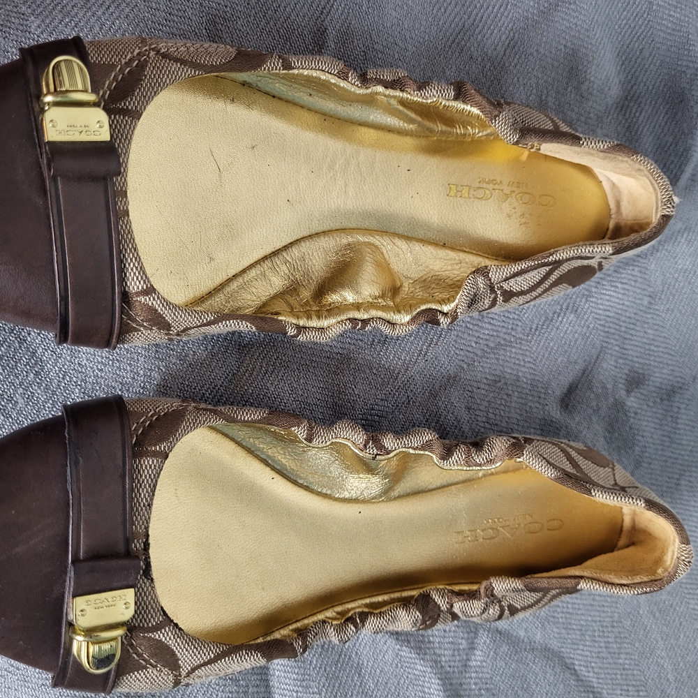 Coach Brown Loafers with Gold Buckle